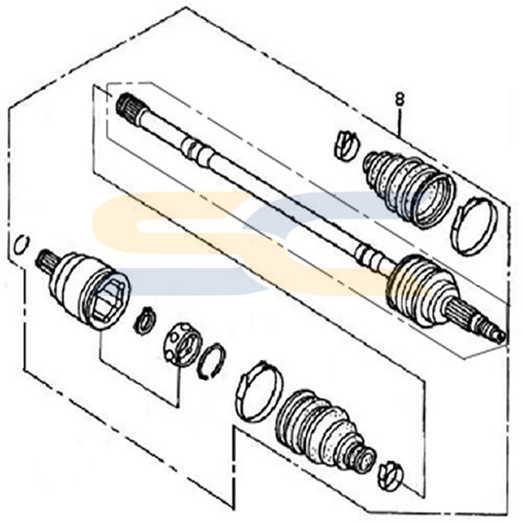 Massimo Parts, ATV, MSA 550L, FRONT LEFT AXLE SC Autosports