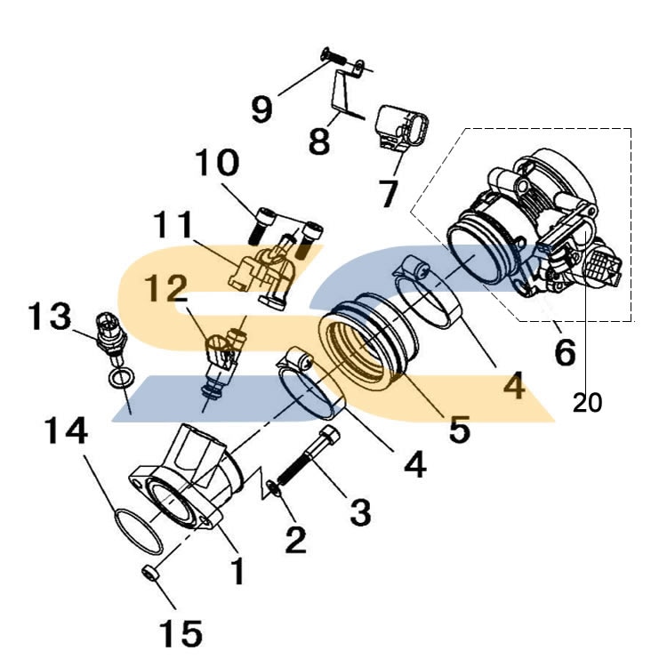 MSU 500 IntakeThrottle Body