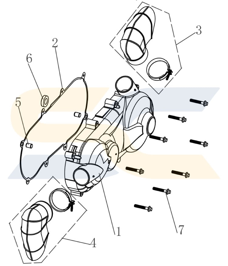 Gray Wolf 150 Left Crankcase Cover