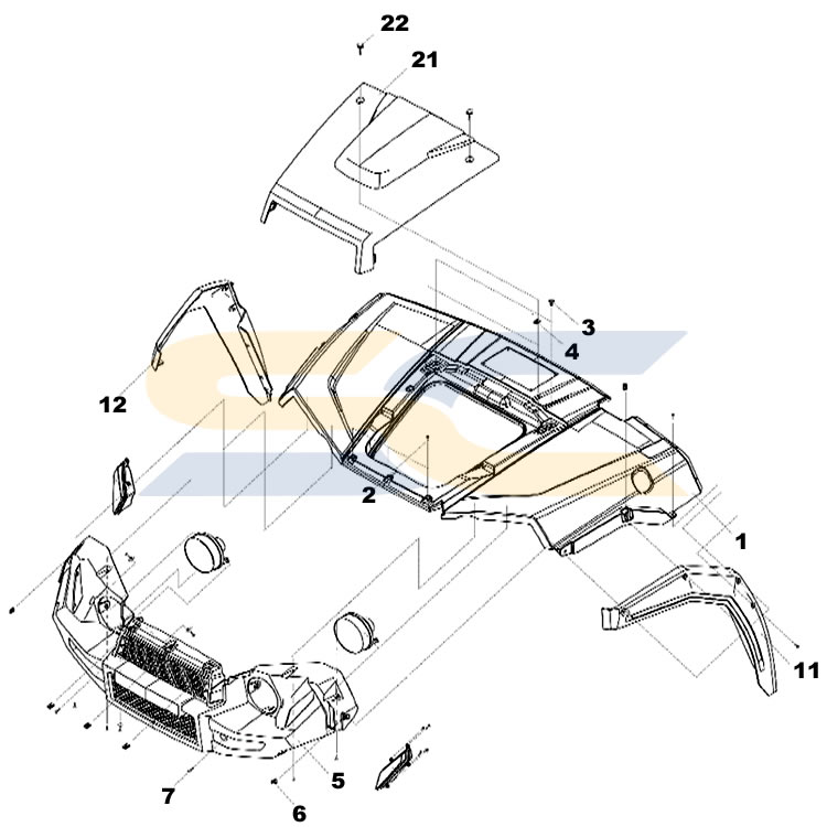 Massimo T-Boss 410 - 2 Pc Scratch-Resistant Windshield