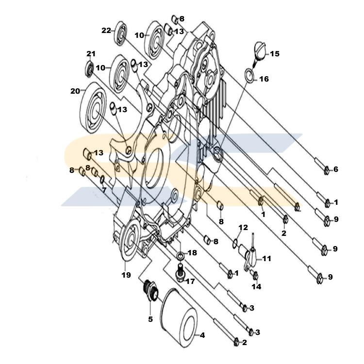 TBoss 550 Left Crankcase