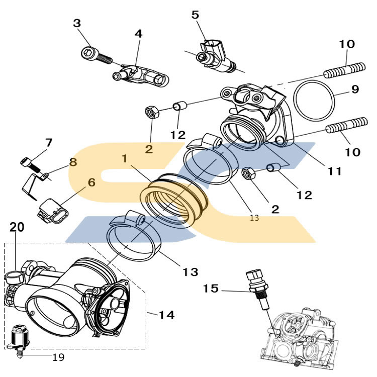 MSU 400 IntakeThrottle Body